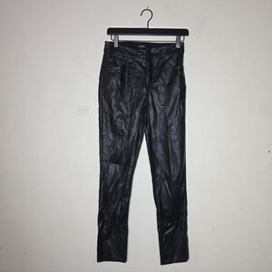 Express‎ Faux Leather Slim Leg Pant Size 2 Regular Raw Hem